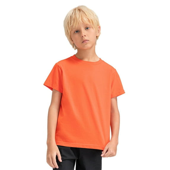 GYRATEDREAM Boy's 100% Cottn Comfort Breathable Short-Sleeve T-Shirts Active T Shirts for Girls 5-12 Years Old