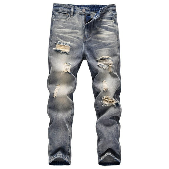 GYRATEDREAM Boy's Skinny Fit Ripped Destroyed Distressed Stretch Slim Jeans Pants 5-13T