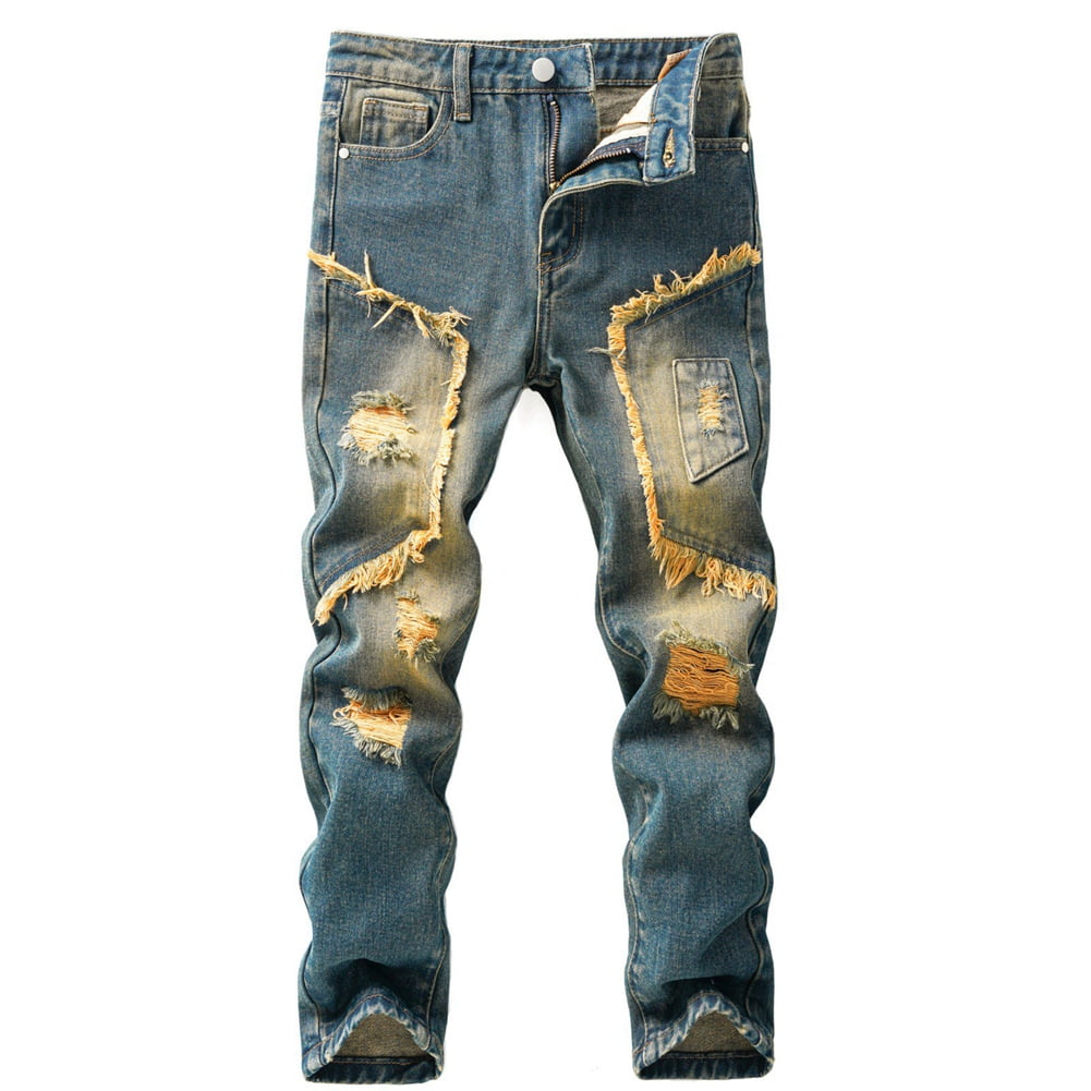 GYRATEDREAM Boy's Skinny Ripped Jeans Destroyed Distressed