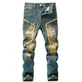 thumbnail image 1 of GYRATEDREAM Boy's Skinny Ripped Jeans Destroyed Distressed Taper Zipper Denim Jeans Pants with Holes, 1 of 9