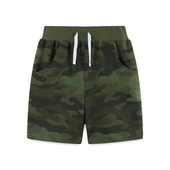 GYRATEDREAM Boys Camo Cargo Shorts, Kids Summer Military Camouflage Bermuda Jogger Shorts Casual Elastic Waist Active Shorts for 2Y