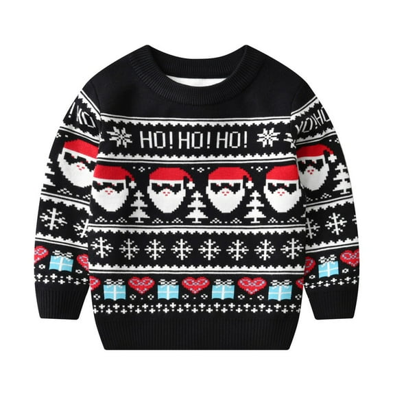 GYRATEDREAM Boys Christmas Sweater Kids Santa Elk Pullover Knitted Crewneck Sweatshirt Tops