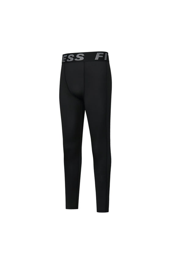 Boys Compression Leggings,Youth Athletic Tights Basketball Compression Pants,Boys Base Layer Pants Sports Legging for 7-8Y Black
