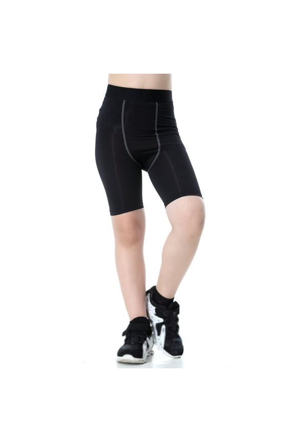 Boys' Compression Shorts Youth Cool Dry Baselayer Sports Tights Athletic Spandex Legging 5-16T