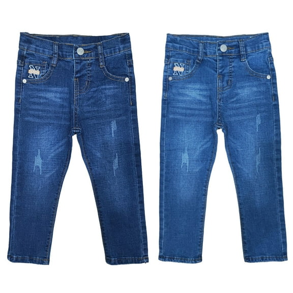 GYRATEDREAM Boys Girl's Slim Jeans High Waisted Denim Pants with Pockets 2-14 Years