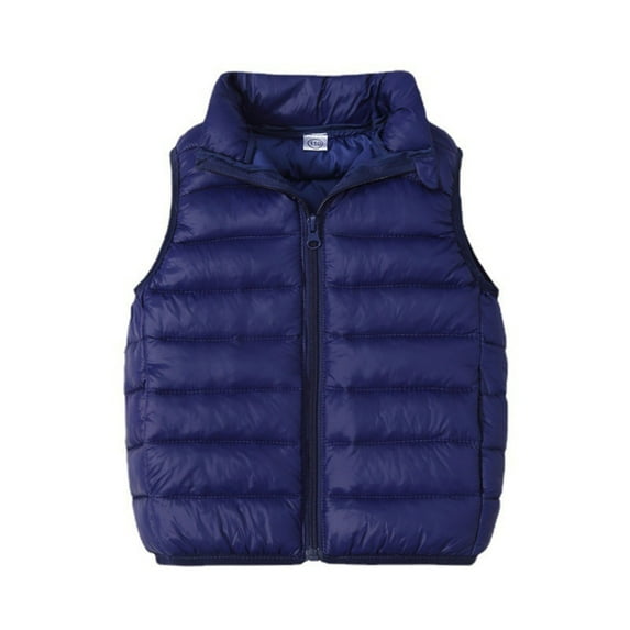 GYRATEDREAM Boys Girld Zip Up Puffer Vest Water-resistant Winter Coat Sleeveless Jacket, Blue