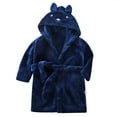 thumbnail image 1 of GYRATEDREAM Boys Girls Bathrobes, Kids Hooded Bathrobes Plush Soft Flannel Robes Sleepwear Pajamas for 5-6Y Navy Blue, 1 of 8