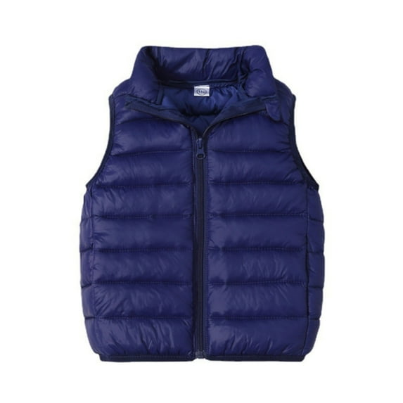 GYRATEDREAM Boys Girls Outerwear Vests Kids Puffer Vest Lightweight Waterproof Sleeveless Zip Up Jacket Sleeveless Coat for 5-6Y Blue