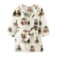thumbnail image 1 of GYRATEDREAM Boys Girls Bathrobes,Toddler Boy Girl Robes,Children's Plush Soft Coral Fleece Hooded Pajamas Sleepwear for 6-7Y White, 1 of 9
