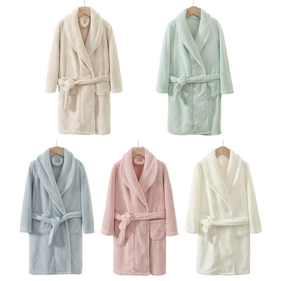 GYRATEDREAM Boys Girls Towel Robe Soft Terry Cloth Kimono Bathrobes Sleepwear for Kids, 4-12 Years