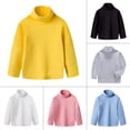 thumbnail image 1 of GYRATEDREAM Boys Girls Turtleneck Long Sleeve Soft Cotton T-Shirts Solid Color Warm Tee Tops 1-10T, 1 of 7