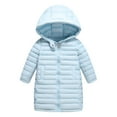 thumbnail image 1 of GYRATEDREAM Boys Girls Winter Coats Hooded Outerwear Puffer Jacket Water Resistant Warm Long Parka for 4-5Y Blue, 1 of 7
