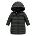 thumbnail image 1 of GYRATEDREAM Boys Girls Winter Coats Hooded Outerwear Puffer Jacket Water Resistant Warm Long Parka for 5-6Y Black, 1 of 7
