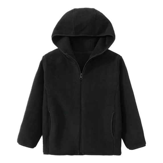 GYRATEDREAM Boys Girls Zip Up Hoodie Soft Fleece Sweatshirt Kids Hoodies for Toddler Zipper hoodie Jacket for 8-9Y Black