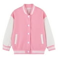 thumbnail image 1 of GYRATEDREAM Boys Girls Zipper Varsity Jackets Kid's Baseball Jacket Top Outerwear Jackets Sports Track Jackets Coat for 1-2Y Pink, 1 of 6