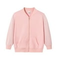 thumbnail image 1 of GYRATEDREAM Boys Girls Zipper Varsity Jackets Kid's Baseball Jacket Top Outerwear Jackets Sports Track Jackets Coat for 3-4Y Pink, 1 of 10