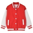 thumbnail image 1 of GYRATEDREAM Boys Girls Zipper Varsity Jackets Kid's Baseball Jacket Top Outerwear Jackets Sports Track Jackets Coat for 3-4Y Red, 1 of 7