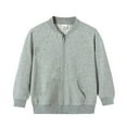 thumbnail image 1 of GYRATEDREAM Boys Girls Zipper Varsity Jackets Kid's Baseball Jacket Top Outerwear Jackets Sports Track Jackets Coat for 5-6Y Gray, 1 of 10