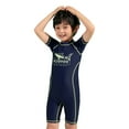 thumbnail image 1 of GYRATEDREAM Boys One Piece Swimsuit Rash Guard Swimsuit Shark Print Front Zip for Water Sports Surfing UPF 50+ Sun Protection Bathing Suits for 14 Yellow, 1 of 8