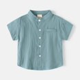 thumbnail image 1 of GYRATEDREAM Boys' Shirt - Short Sleeve Button Down Shirt Top - Kids' Casual Collared Shirt for Green 6-7Y, 1 of 9