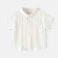 thumbnail image 1 of GYRATEDREAM Boys' Shirt - Short Sleeve Button Down Shirt Top - Kids' Casual Collared Shirt for White 3-4Y, 1 of 5