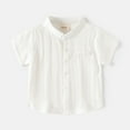 thumbnail image 1 of GYRATEDREAM Boys' Shirt - Short Sleeve Button Down Shirt Top - Kids' Casual Collared Shirt for White 7-8Y, 1 of 3