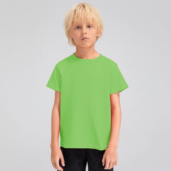 GYRATEDREAM Boys Short Sleeve T-Shirt Quick-Dry Athletic Workout Running Training Crew Neck Sports Base Layer Top for 5-12 Years
