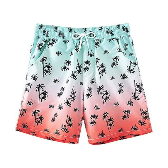 GYRATEDREAM Boys Swim Trunks Kids Quick Dry Bathing Suits Swimsuit Tropical Print Swim Shorts Swimwear for 5-14 Years
