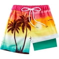 thumbnail image 1 of GYRATEDREAM Boys Swim Trunks Swim Shorts Compression Boxer Brief Liner Bathing Suit Swimsuit Anti-Chafe Toddler Kids Swimwear for 14-16T Yellow, 1 of 9