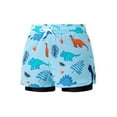 thumbnail image 1 of GYRATEDREAM Boys Swim Trunks with Boxer Brief Compression Liner UPF 50+ Beach Quick Dry Bathing Suit Swim Shorts Boardshorts Swimwear for 3XL Blue, 1 of 4