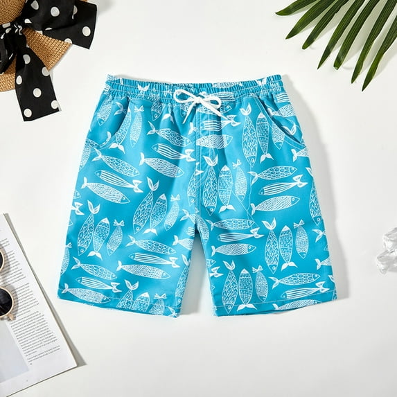 GYRATEDREAM Boys Swim Trunks with Compression Liner Toddler Stretch Swim Shorts Boys Quick Dry 2 in 1 Beach Shorts,Size 11-12 Years