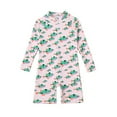 thumbnail image 1 of GYRATEDREAM Boys Swimsuit One Piece Kid Swimsuit Boys Short Sleeve Rash Guard Swimsuit UPF 50+ Sun Protection Bathing Suits,Size 6-7 Years, 1 of 9
