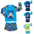 thumbnail image 1 of GYRATEDREAM Boys Swimsuit Rash Guard Toddler Kids Long Sleeve Shark Two Piece, 1 of 8
