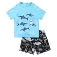 thumbnail image 1 of GYRATEDREAM Boys Two Piece Rash Guard Swimsuits Kids Short Sleeve Sunsuit Swimwear Sets 1-5 Years, 1 of 7