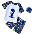 thumbnail image 1 of GYRATEDREAM Boys Two Piece Rash Guard Swimsuits Kids UPF 50+ Dinosaur Print Sunsuit Swimwear Sets Bathing Suit for L White1, 1 of 9
