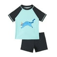 thumbnail image 1 of GYRATEDREAM Boys Two Piece Rash Guard Swimsuits Short Sleeve Rash Guard and Swim Trunks Outfit Set Toddler to Little Kid,Size 3-4 Years, 1 of 8