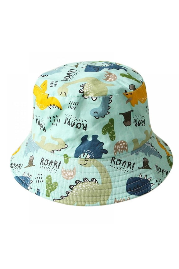 Bucket Hat for Toddler Girls Boys Wide Brim Summer Sun Hat Cotton Funny Printing for Kids 2-6 Years