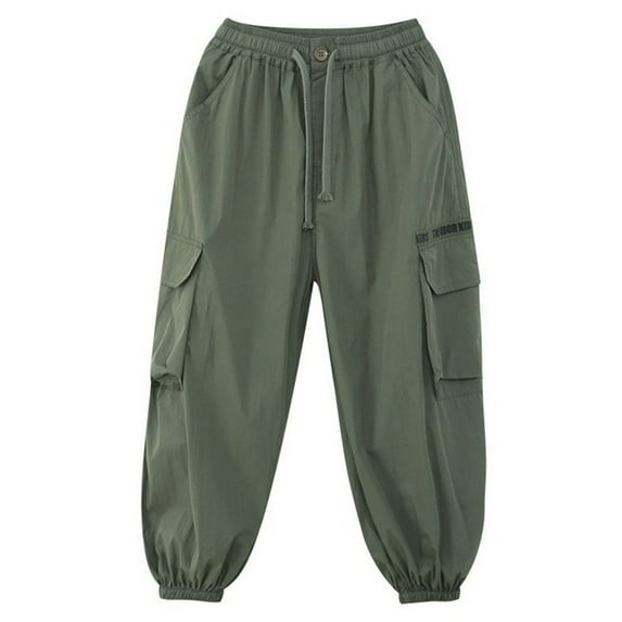 GYRATEDREAM Cargo Pants for Girls Cargo Jogger Pants Casual Girl's Elastic Waist Cargo Pants with Pockets 6-14T
