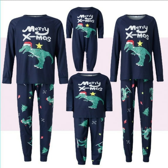 GYRATEDREAM Christmas Family Pajamas Sets, Christmas Family Matching Pajamas Sleepwear, Xmas Holiday Dinosaur Print Family Pjs Jammies Nightwear Loungewear for 3M-2XL
