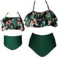 thumbnail image 1 of GYRATEDREAM Daughter Mommy Matching Two Pieces Bikini Set Ruffle Bathing Suit Floral Halter Swimsuit, 1 of 9