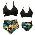 thumbnail image 1 of GYRATEDREAM Daughter Mommy Matching Two Pieces Bikini Set Tie Low Bathing Suit Floral Halter Swimsuit, 1 of 10