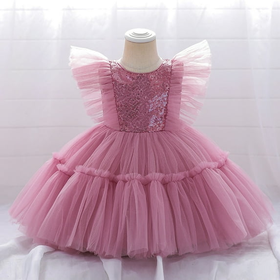 GYRATEDREAM Girls Dresses Sequin Mesh Tull Flower Girls Party Dress Bridesmaid Ball Gown Wedding Pageant Evening Gown, Size 2-3 Years