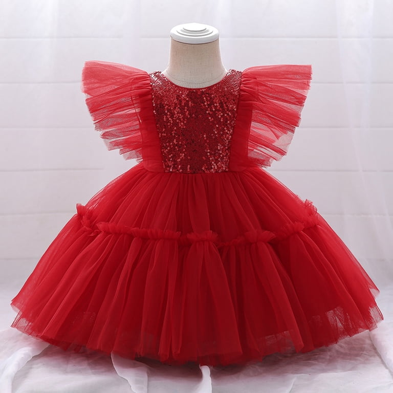 GYRATEDREAM Girls Dresses Sequin Mesh Tull Flower Girls Party Dress  Bridesmaid Ball Gown Wedding Pageant Evening Gown, Size 4-5 Years -  Walmart.com