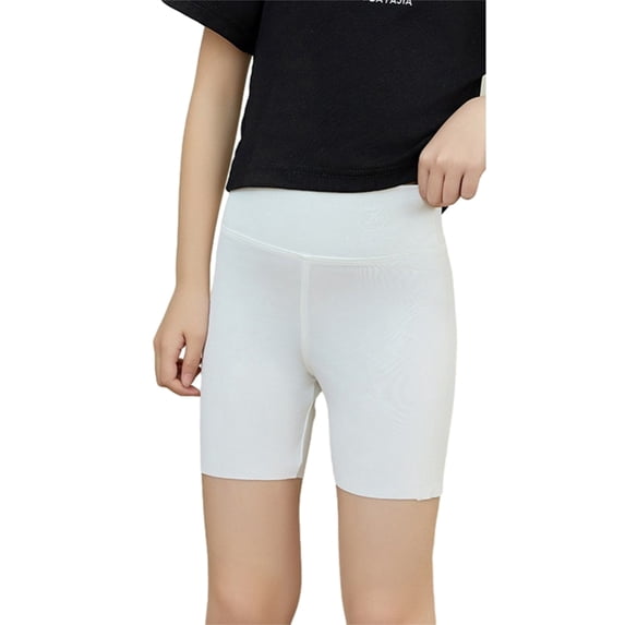 GYRATEDREAM Girl Stretch Bike Leggings Shorts, Girls Athletic Shorts Kids High Waisted Yoga Dance Biker Shorts Comfy Gymnastics Shorts Gymnastic Active Pants UV Protective Fabric for 150CM