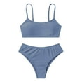 thumbnail image 1 of GYRATEDREAM Girl's 2 Piece Bikini Swimsuit Solid Spaghetti Strap Bathing Suits 8-14T, 1 of 3