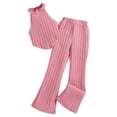 thumbnail image 1 of GYRATEDREAM Girl's 2 Piece Outfit Set Sleeveless Halter Top and Wide Leg Pants Set Jumpsuit Summer Clothing Sets for 11-12 Years, 1 of 9