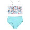 thumbnail image 1 of GYRATEDREAM Girl's 2 Piece Swimsuit High Waist Bathing Suit Teen Kids Spaghetti Strap Bikini Set, Size 7-8 Years, 1 of 5