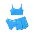 thumbnail image 1 of GYRATEDREAM Girl's 3 Piece Adjustable Shoulder Straps Bikini Set Swimsuit Color Trim Bathing Suit with Shorts 9-14 Years, 1 of 9