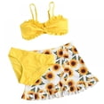 thumbnail image 1 of GYRATEDREAM Girl's 3 Piece Bathing Suit High Cut Bikini Sets Swimsuit with Cover Up Skirt 7-12 Years, 1 of 6