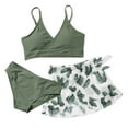 thumbnail image 1 of GYRATEDREAM Girl's 3 Pieces V Neck Bikini Swimsuit with Wrap Beach Skirt 8-12 Years, 1 of 13